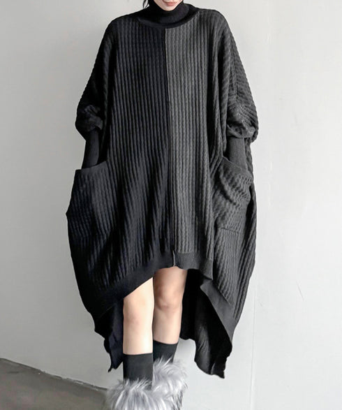 Two-tone Turtleneck Dress